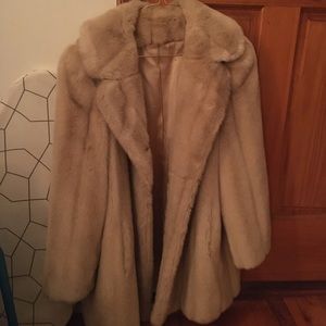 Tan furry pea coat vintage